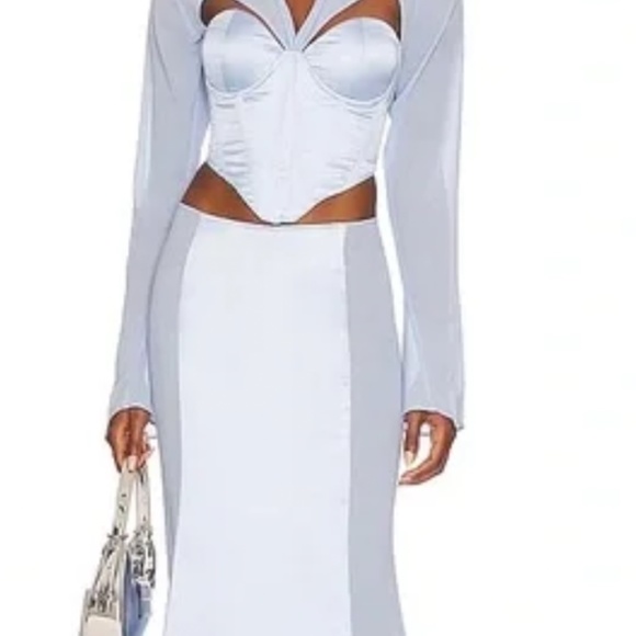 NEW 🩵GUIZIO - RAVELLO CORSET TOP SATIN BABY BLUE - Picture 3 of 9